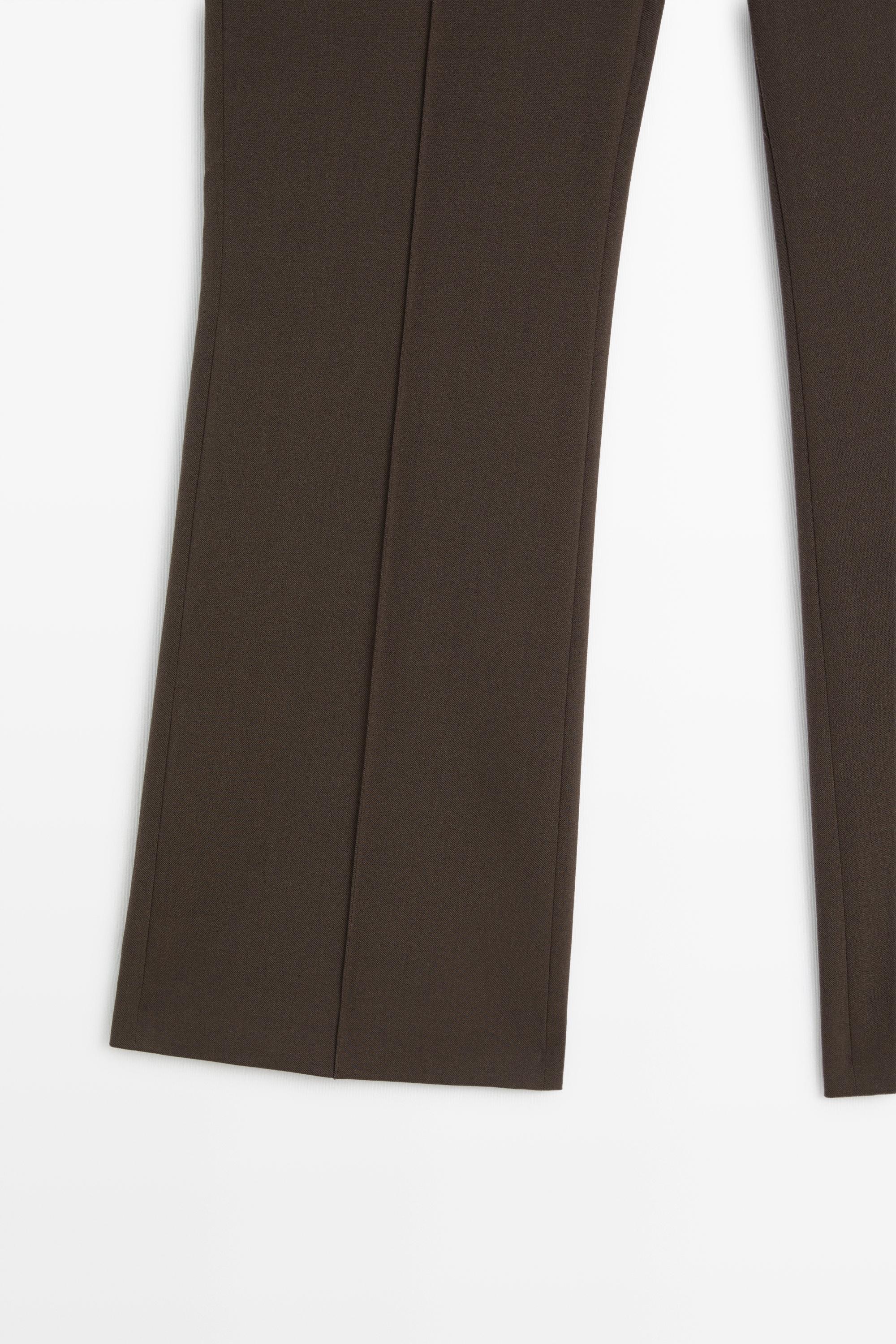 Wool-blend kick flare pants
